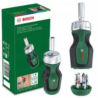 Wkrętak ręczny z grzechotką + 6 bitów BOSCH
