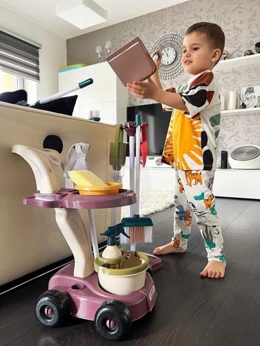 Zestaw do Sprzątania XXL Wózek 3w1 Mop dla Dzieci Woopie Odkurzacz Szufelka na Arena.pl