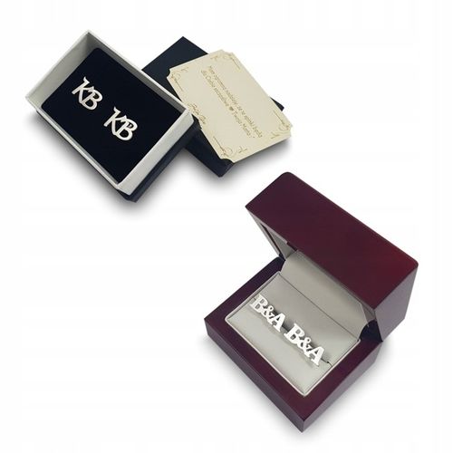 Spinki do mankietów inicjały Litera Litery Prezent na Arena.pl