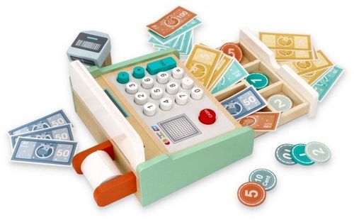 Drewniana kasa fiskalna ze skanerem Do przedszkola Do sklepu Dla dziecka na Arena.pl