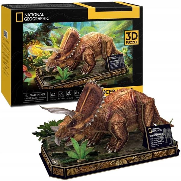 Puzzle 3D National Geographic Triceratops - Cubic Fun zdjęcie 7