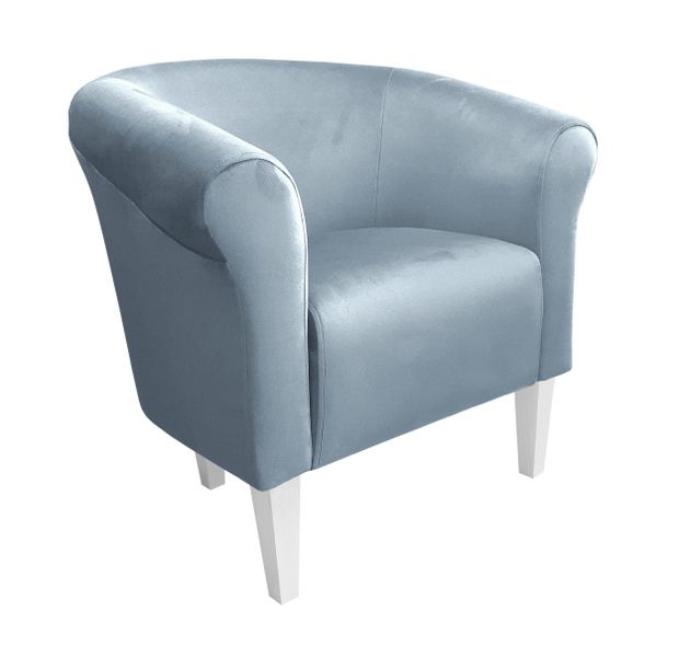 Fotel Milo nogi 20cm białe szary błękit BL06 zdjęcie 1