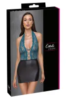cottelli lingerie sukienka matowa czarna koronka zielona m