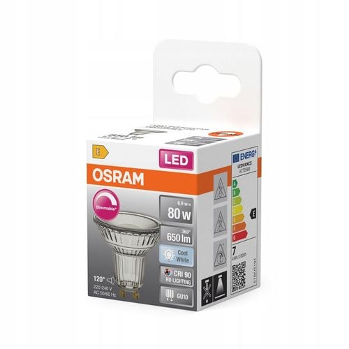 Żarówka LED GU10 6,9 650lm 4000K 120° OSRAM ŚCIEMNIALNA na Arena.pl