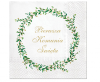 serwetki papierowe paw pierwsza komunia święta, 33x33 cm, 20 szt. sdl151200