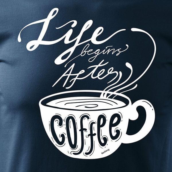 Koszulka z kawą After Coffee męska granatowa REGULAR XXL zdjęcie 2