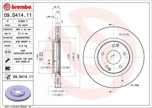 TARCZA HAM PRZOD 298X23 V BREMBO na Arena.pl