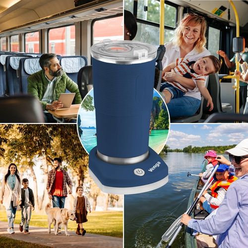 KUBEK TERMICZNY ZE WSKAŹNIKIEM TEMPERATURY 380ml PODRÓŻNY DO AUTA PODGRZEWA na Arena.pl