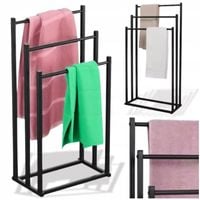 Stojak łazienkowy 3 ramiona industral czarny metalowy uchwyt wieszak