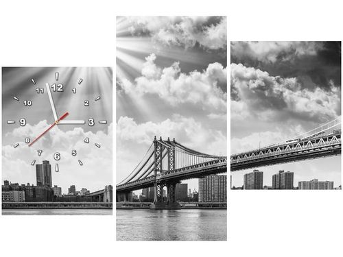 60CM 90 ZEGAR 3 ELEM BROOKLYN NOWY JORK ŚCIENNY na Arena.pl