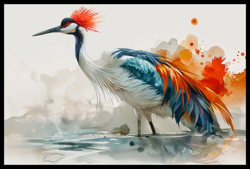 Plakat 60x40cm Żuraw w Akwareli na Arena.pl