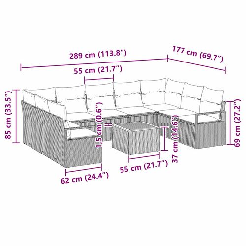Zestaw Sof na Ogród 10 pcs beżowo-biały na Arena.pl
