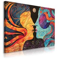 Obraz Do Salonu Sypialni Abstrakcja Twarze Styl Boho Ornamenty 30cm x 20cm