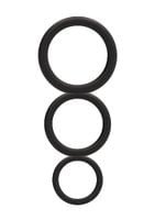 Round Cock Ring Set - Black