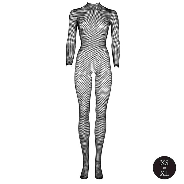 Bodystocking With Fishnet Structure, Open Crotch And Turtle Neck. zdjęcie 9