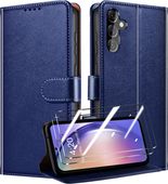 Zestaw 3w1 etui portfelowe + 2x szkło ochronne Samsung A54 5G niebieski