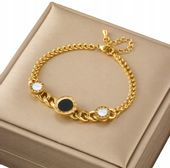 Złota Bransoletka Damska Stal Chirurgiczna 18K