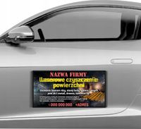 Magnes na samochód reklama magnetyczna 60x30 cm LASEROWE CZYSZCZENIE