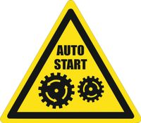 Znak Uruchamia się automatycznie grawerowana 10x10 cm duży wybór