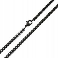 Łańcuszek męski stal chirurgiczna czarny splot ankier 60cm 3mm BLINGART