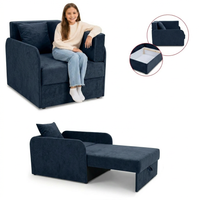 Łóżko dziecięce sofa kanapa rozkładana pojemnik granatowy welur Denis 3B