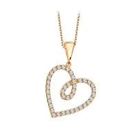 złoty wisiorek serce z cyrkoniami 333