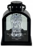 Latarenka LED znicz czarny z grawerem personalizowany Z IMIENIEM DLA SYNA