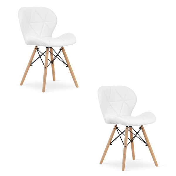 Krzesło LAGO ekoskóra - białe x 2 zdjęcie 1