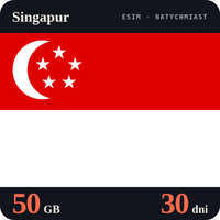 Karta eSIM Internet Singapur 50 GB na 30 dni - bez rejestracji