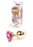 plug jewellery gold  heart plug  pink