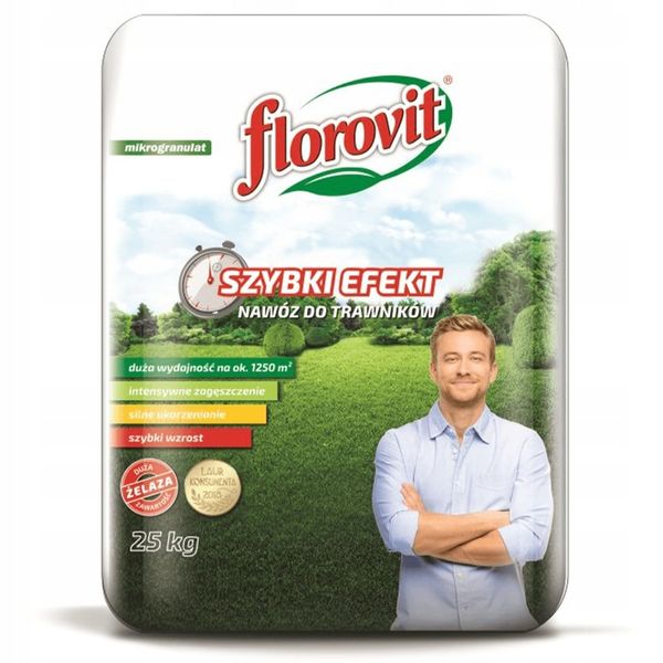 FLOROVIT Szybki Efekt 25kg NAWÓZ DO TRAWY TRAWNIKA NA TRAWNIK zdjęcie 3