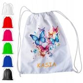 WOREK PLECAK SPORTOWY NA WF DLA DZIECI - MOTYL + IMIĘ! MOTYLEK ĆMA SKRZYDŁA