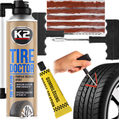 K2 TIRE DOCTOR 400ML W SPRAYU USZCZELNIACZ + ZESTAW NAPRAWCZY DO OPON KOŁA