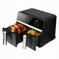 FRYTKOWNICA BEZTŁUSZCZOWA PODWÓJNA AIR FRYER 9L 2200W DWUKOMOROWA