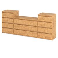 Komoda Meblościanka Drewniana 220cm Pojemna Szafka 14 Szuflad Rtv Lancelot