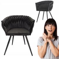 Ozdobny fotel z podłokietnikami Tilo czarny krzesło welwet Family Meble