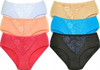Majtki Bambusowe Koronkowe Figi Damskie XL/XXL Zestaw 6 szt