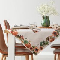 Obrus gobelinowy 140x180 cm naturalny wzór jesienne dynie