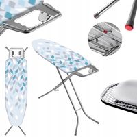 DESKA DO PRASOWANIA 120x38cm SZEROKI BLAT SKŁADANA UCHWYT NA ŻELAZKO