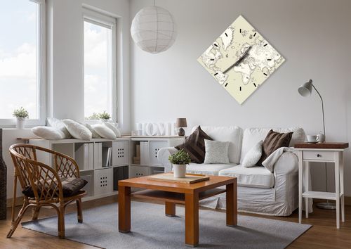 Zegar Ścienny - Mapa Kontynent - 60X60 Cm - C3Ad60X60-2910 na Arena.pl