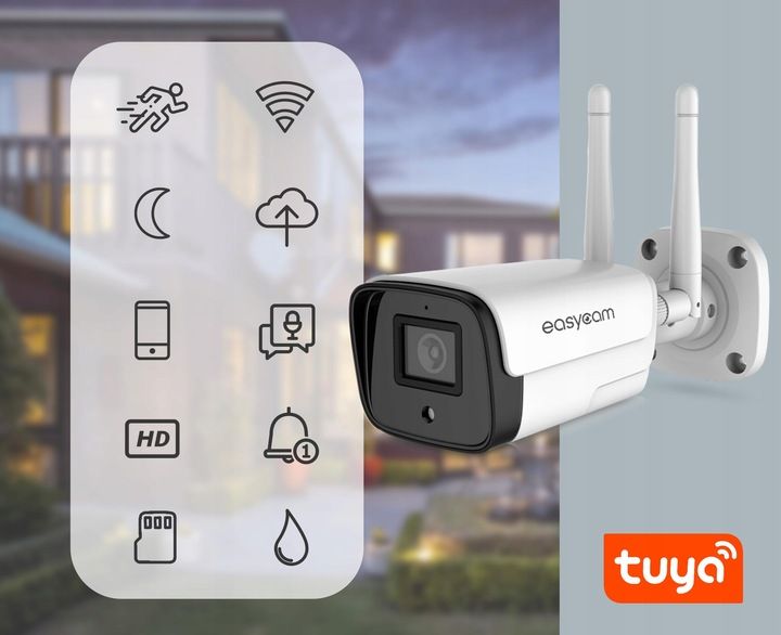 Kamera IP EasyCam zewnętrzna WiFi IR 30m Tuya 2MPx zdjęcie 3