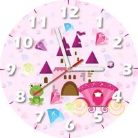 30X30CM ZEGAR KRÓLEWSKI ZAMEK OBRAZ DRUK DZIECIĘCY POKÓJ KOLORY