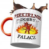 Kubek Pomarańczowy Dla Palacza Piekielnie Dobry Z Nadrukiem Ze Zdjęciem