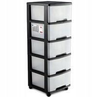 Curver Regał Na Kółkach Szafka 5 Szuflad 20 L