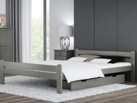 ŁÓŻKO DREWNIANE DOROTA 160X200 SZARE + STELAŻ