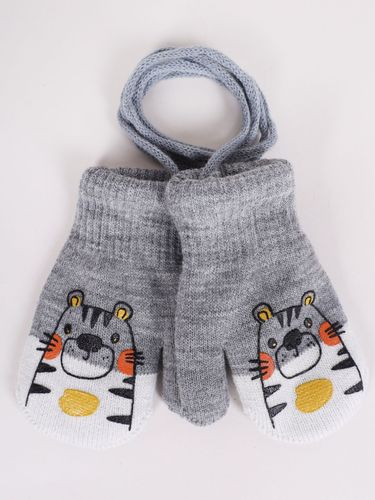 Rękawiczki chłopięce jednopalczaste ze sznurkiem z tygrysem 10 cm YOCLUB na Arena.pl