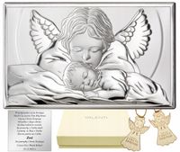 SREBRNY OBRAZEK PAMIĄTKA CHRZTU ŚWIĘTEGO ANIOŁEK