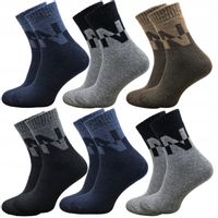 6x pary SKARPETY męskie zimowe THERMO bawełniane grube FROTTE mocne 43-46