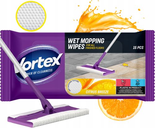 vortex ściereczki do mycia podłóg 15 szt. citrus breeze na Arena.pl