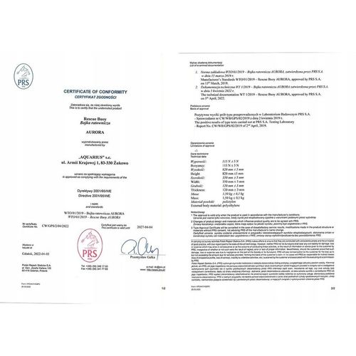 BOJKA RATOWNICZA ATEST AQUARIUS + GWIZDEK 115dB na Arena.pl